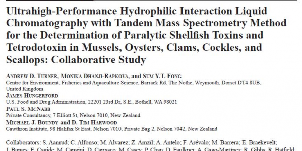 Method for the Determination of Paralytic Shellfish Toxins and Tetrodotoxin